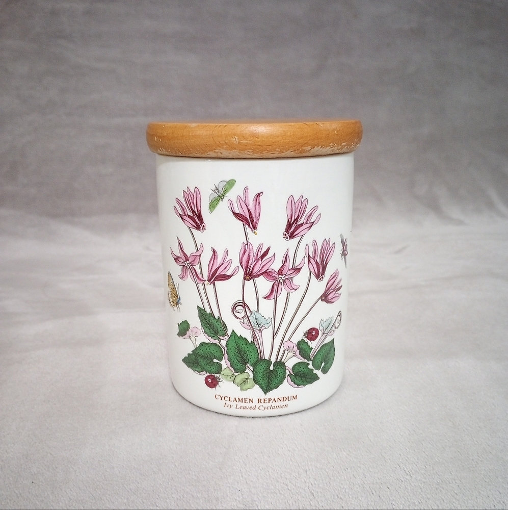 Vintage Portmeirion Botanic Garden Cyclamen Storage Jar Canister